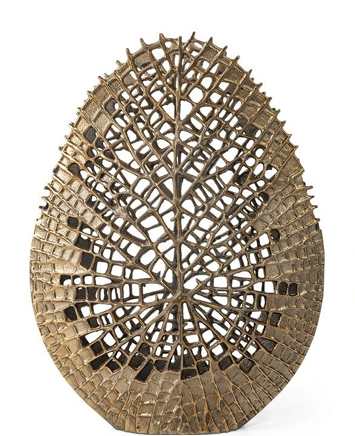 Gold Coral Inspired Aluminum Decorative Vases Set of Three