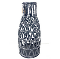 Black Metal Openwork Sculptural Vase Decorative Home
