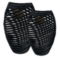 Set of Two Black Woven Wall Vases for Modern Home Decor
