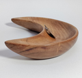Sculptural Natural Wood Crescent Bowl Decorative Table Centerpiece