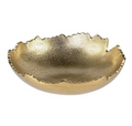 Elegant Gold Scalloped Decorative Bowl for Tabletop Centerpieces