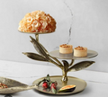 Elegant Gold Leaf Three Tier Serving Stand for Desserts