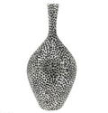 Textured Silver Decorative Vase with Sculptural Artistic Finish