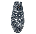 Modern Black Openwork Metal Vase Decorative Home Accent